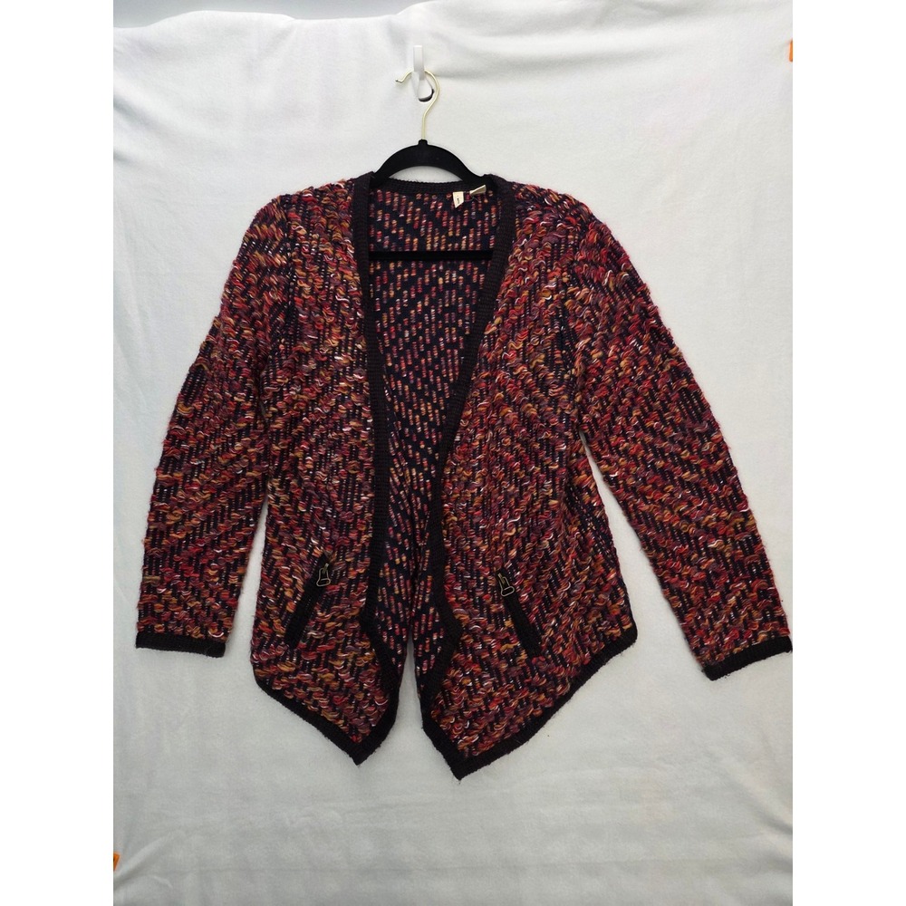 Moth Cardigan Open Front Sweater Small Multi Color Boho Anthropologie